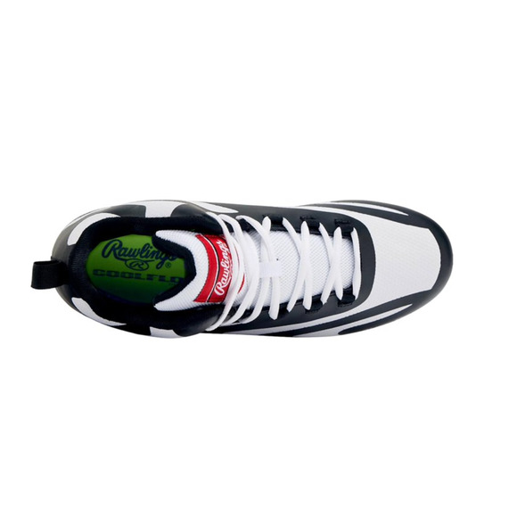 Rawlings Mens Rookie Mid Baseball Cleats Size 10D White Black NWOB main image 6